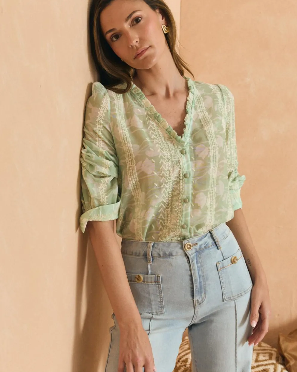 Camisa Celeste Felicia