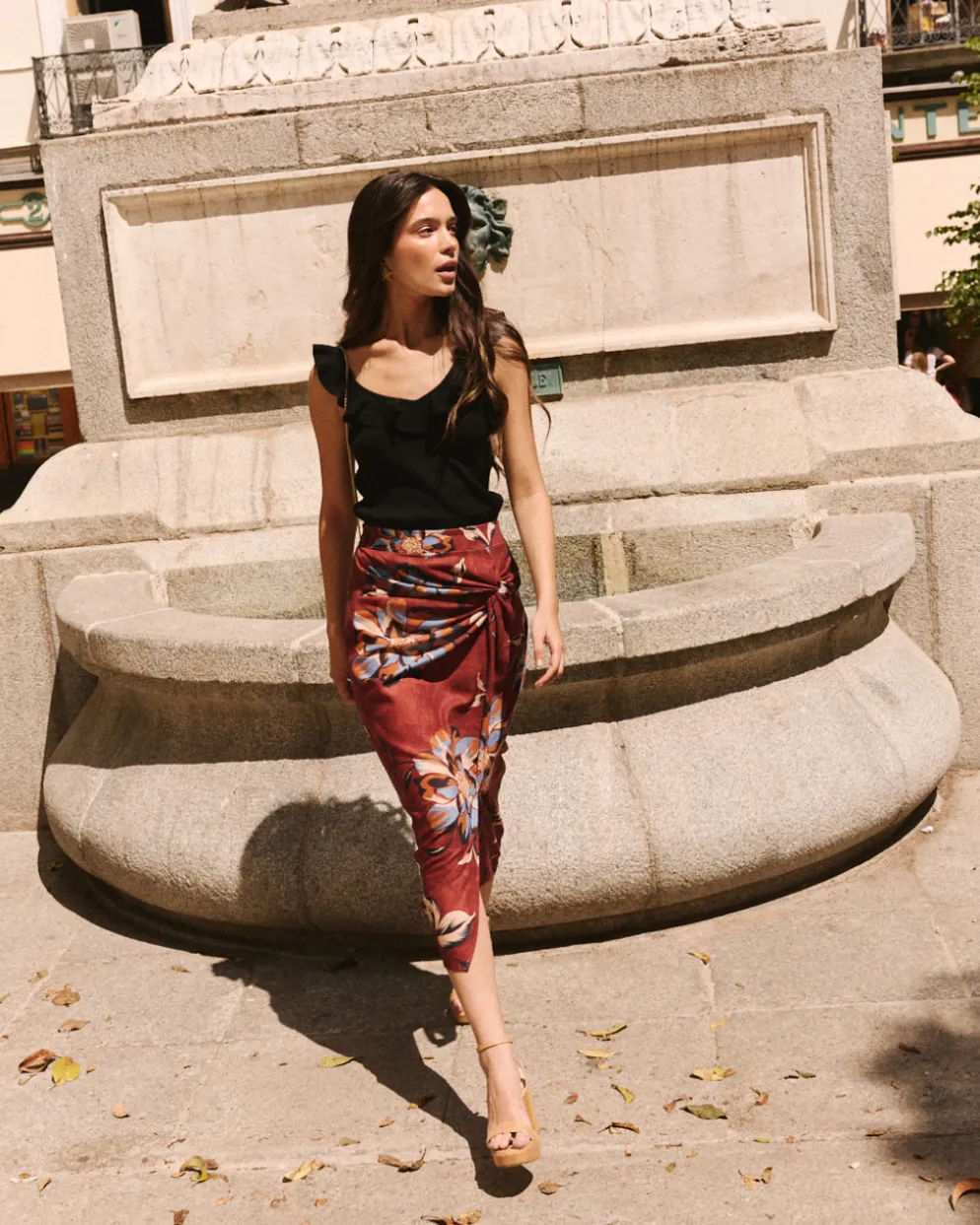 Falda Midi Estampado Zelia