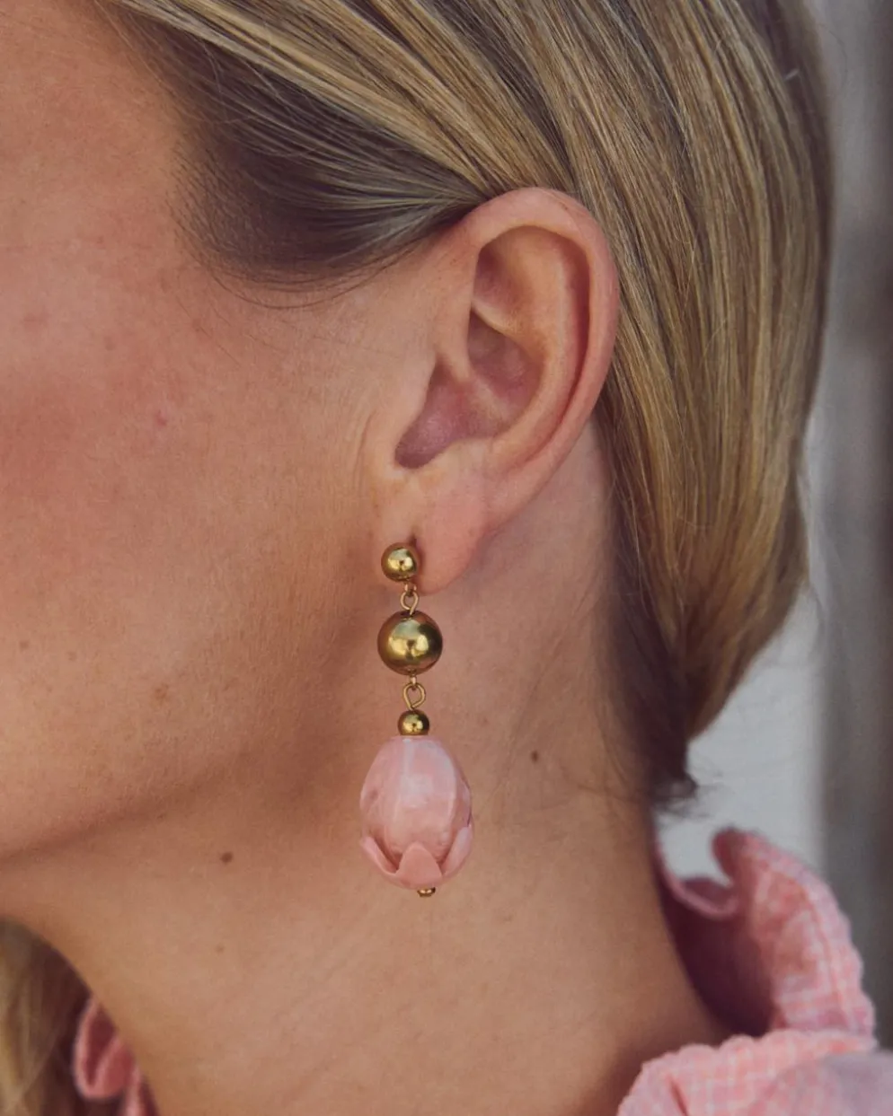 Pendientes Bola Rosa