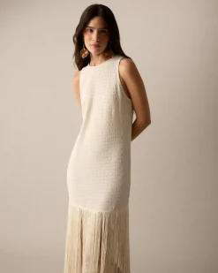 Vestido Largo Flecos Lira