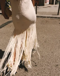 Vestido Largo Flecos Lira