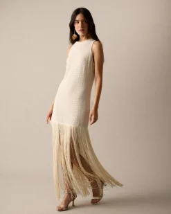 Vestido Largo Flecos Lira